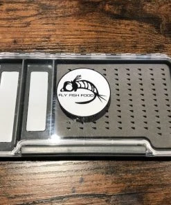 Adamsbuilt Fly Fish Food Logo Fly Box, Clear Single Sided With 2 Magnetic Compartments- Large Fly Boxes