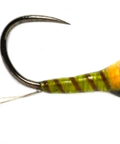 Fulling Mill Shop Flies Tungsten Bomb Olive Hot Spot Jig