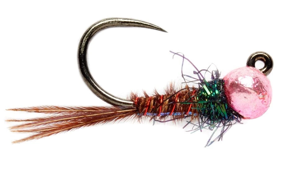 Fulling Mill Roza's Pink Pheasant Tail - Barbless Shop Flies 3 Fulling Mill Roza's Pink Pheasant Tail - Barbless Shop Flies