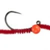 MFC Jig San Juan Worm - Red (Hot Orange Bead)