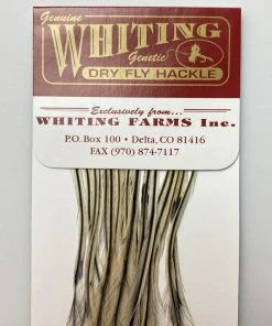 Whiting 100 Pack Dry Fly Hackle - Silver Badger - 14