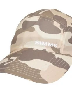 Hats Simms Flats Cap - Long Bill - Woodland Camo Sandbar